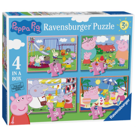 RAVENSBURGER Puzzle Prasátko Peppa: Zábavné dny 4v1 (12,16,20,24 dílků) 122657