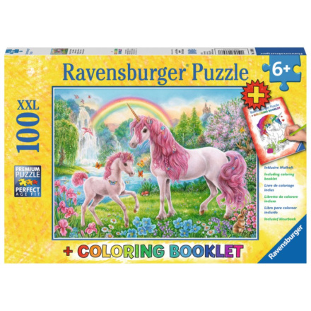 RAVENSBURGER Puzzle Magičtí jednorožci XXL 100 dílků + omalovánky 122993