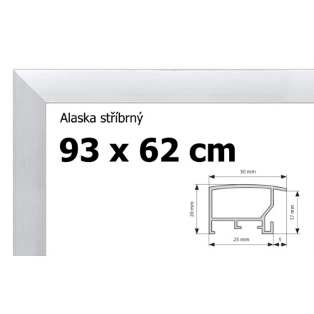BFHM Alaska hliníkový rám na puzzle 93x62cm - stříbrný 123006