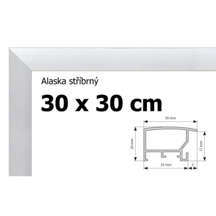 BFHM Alaska hliníkový rám 30x30cm - stříbrný 123022
