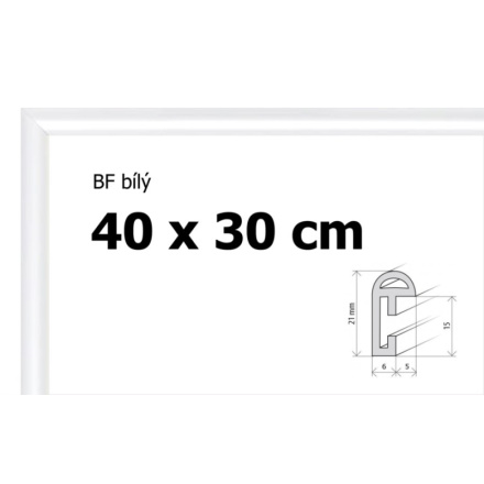 BFHM Plastový rám 40x30cm - bílý 123067