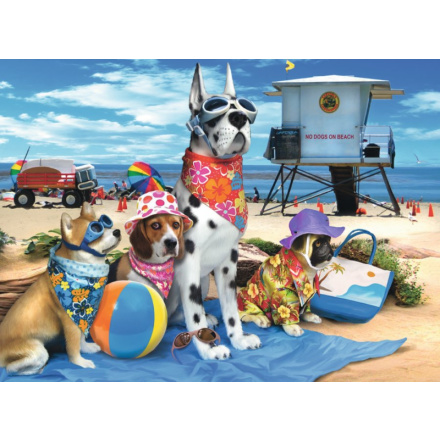 RAVENSBURGER Puzzle Zákaz psů na pláži XXL 100 dílků 123943