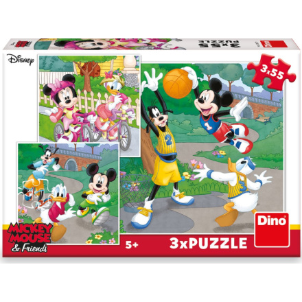 DINO Puzzle Mickey Mouse a kamarádi 3x55 dílků 125609