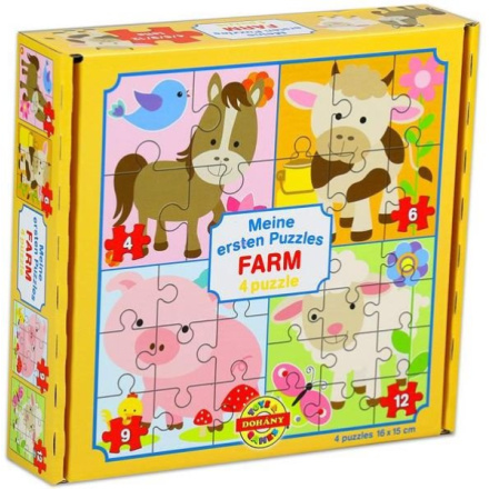 DOHÁNY Puzzle Farma 4v1 (4,6,9,12 dílků) 125663