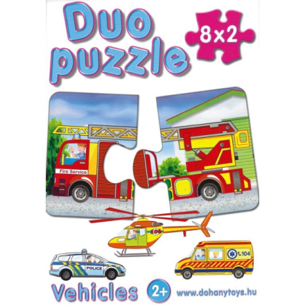 DOHÁNY Duo puzzle Dopravní prostředky 8x2 dílky 125686