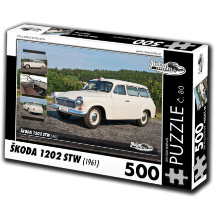 RETRO-AUTA Puzzle č. 80 Škoda 1202 STW sanitní vůz (1961) 500 dílků 125744