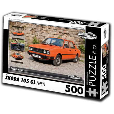 RETRO-AUTA Puzzle č. 72 Škoda 105 GL (1981) 500 dílků 125748