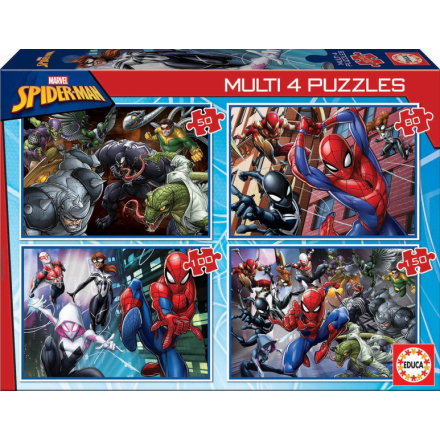 EDUCA Puzzle Spiderman 4v1 (50,80,100,150 dílků) 126086