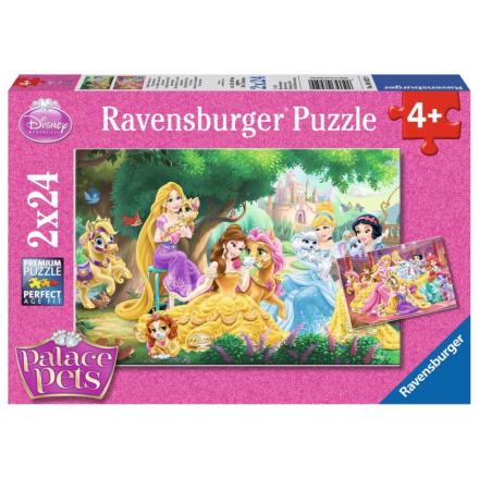 RAVENSBURGER Puzzle Disney princezny a jejich mazlíčci 2x24 dílků 127163