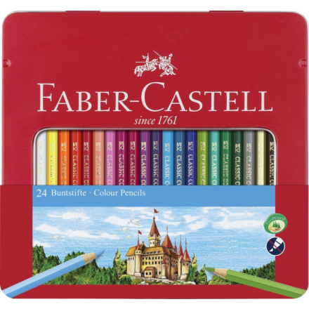 Faber-Castell Pastelky 24ks v plechovém pouzdře 128849