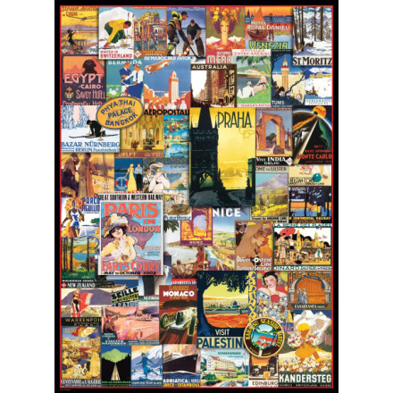 EUROGRAPHICS Puzzle Cestovatelské plakáty 1000 dílků 129590