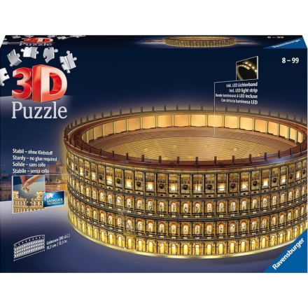 RAVENSBURGER Svítící 3D puzzle Noční edice Koloseum, Řím 262 dílků 130506