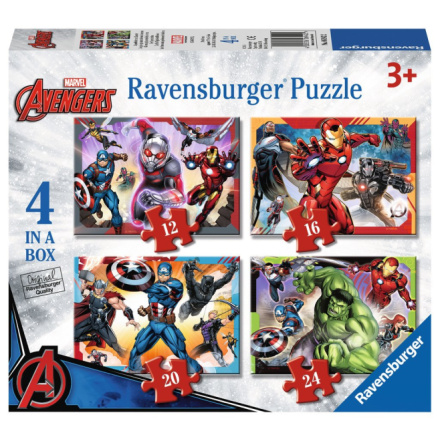 RAVENSBURGER Puzzle Avengers: Nejmocnější hrdinové země 4v1 (12,16,20,24 dílků) 131595