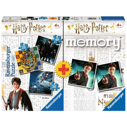 RAVENSBURGER Puzzle Harry Potter 3v1 (25,36,49 dílků) + pexeso 132587
