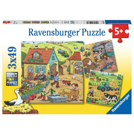 RAVENSBURGER Puzzle Na farmě 3x49 dílků 132594