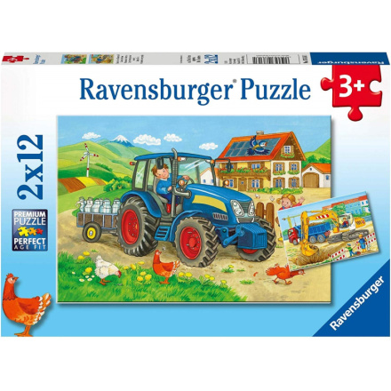 RAVENSBURGER Puzzle Na staveništi 2x12 dílků 132637