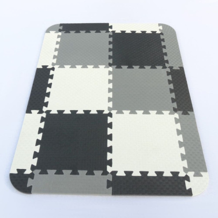 Okraje pro pěnový koberec v odstínech šedé 18ks (pro koberec 12ks) 132697