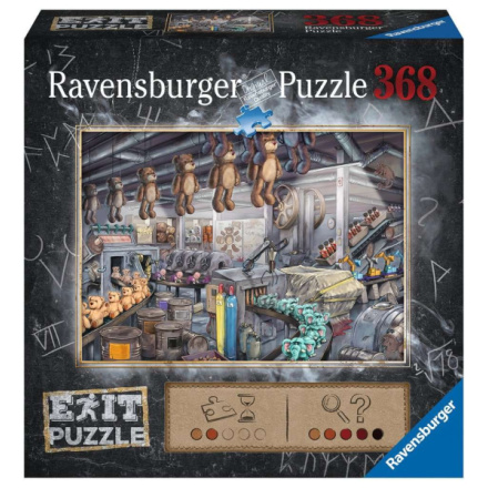 RAVENSBURGER Únikové EXIT puzzle Továrna na hračky 368 dílků 134182