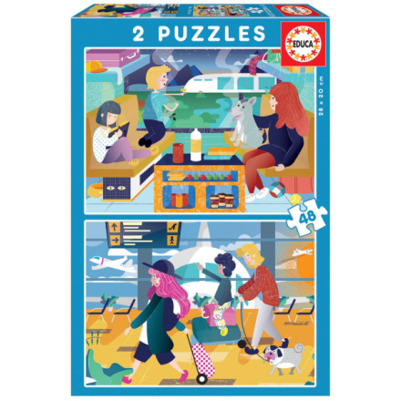 EDUCA Puzzle Cestování 2x48 dílků 134581