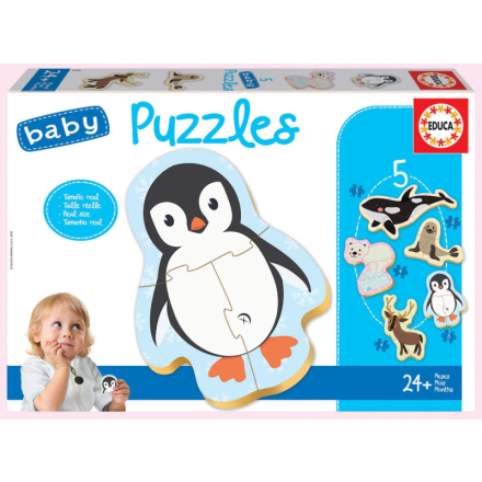 EDUCA Baby puzzle Polární zvířata 5v1 (3-5 dílků) 134586