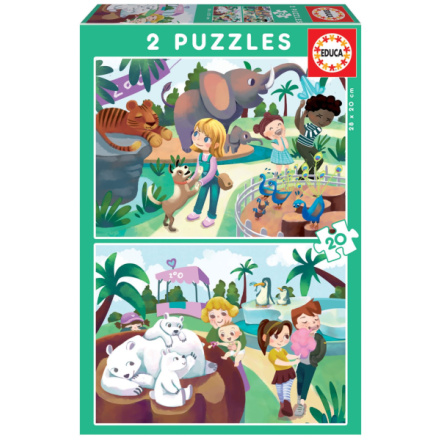 EDUCA Puzzle V Zoo 2x20 dílků 134588