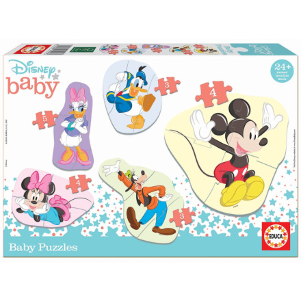 EDUCA Baby puzzle Mickey a přátelé 5v1 (3-5 dílků) 134590