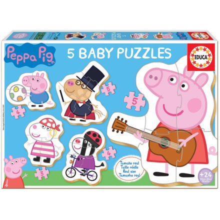 EDUCA Baby puzzle Prasátko Peppa 2, 5v1 (3-5 dílků) 134591