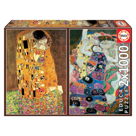 EDUCA Puzzle Polibek + Dívky 2x1000 dílků 134685