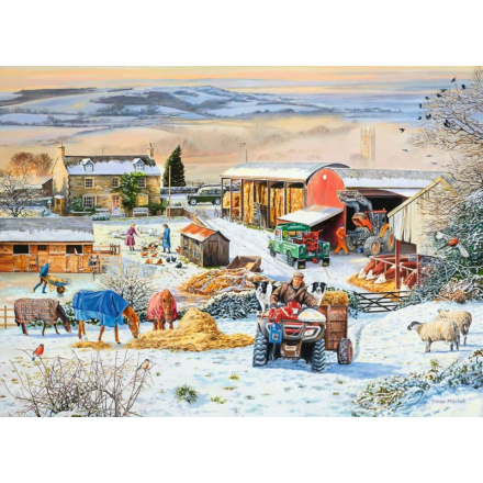 RAVENSBURGER Puzzle Zima na farmě 1000 dílků 135053