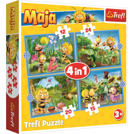TREFL Puzzle Včelka Mája: Dobrodružství 4v1 (12,15,20,24 dílků) 135486