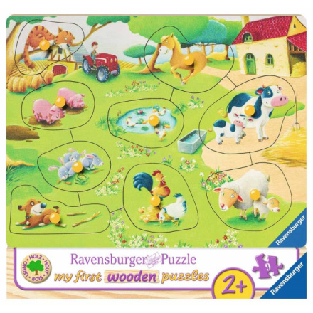 RAVENSBURGER Dřevěná vkládačka Zvířátka na farmě 135589