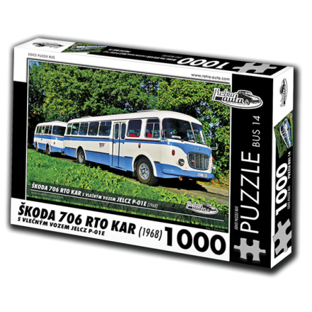 RETRO-AUTA Puzzle BUS č.14 Škoda 706 RTO KAR (1968) 1000 dílků 135948