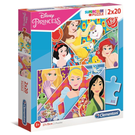 CLEMENTONI Puzzle Disney Princezny 2x20 dílků 136771