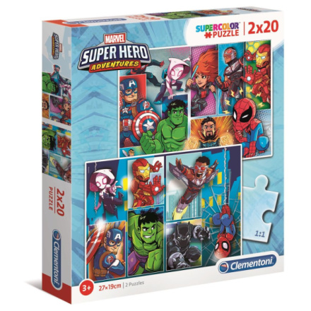 CLEMENTONI Puzzle Superhrdinové Marvel 2x20 dílků 136773