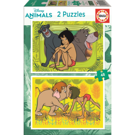 EDUCA Puzzle Kniha džunglí: S přáteli 2x48 dílků 137340