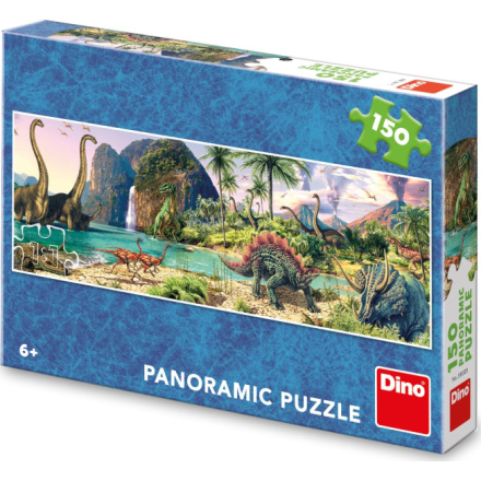 Panoramatické puzzle Dinosauři u jezera 150 dílků 137555