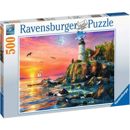 RAVENSBURGER Puzzle Maják při západu slunce 500 dílků 138755