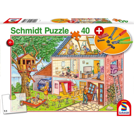 SCHMIDT Puzzle Pracovití řemeslníci 40 dílků + dětské nářadí 138893