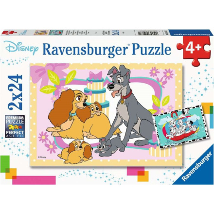 RAVENSBURGER Puzzle Disneyho oblíbená štěňátka 2x24 dílků 139011