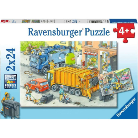 RAVENSBURGER Puzzle Popeláři a odtahový vůz 2x24 dílků 139029