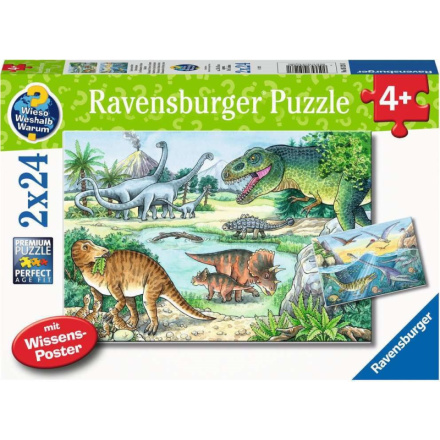 RAVENSBURGER Puzzle Svět dinosaurů 2x24 dílků 139031