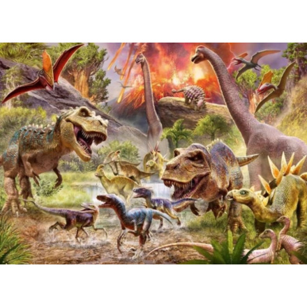 RAVENSBURGER Puzzle Dinosauři na útěku 60 dílků 139049