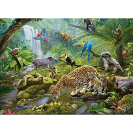 RAVENSBURGER Puzzle Zvířata v deštném pralese 60 dílků 139051