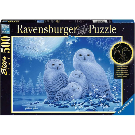 RAVENSBURGER Svítící puzzle Sovy 500 dílků 139104