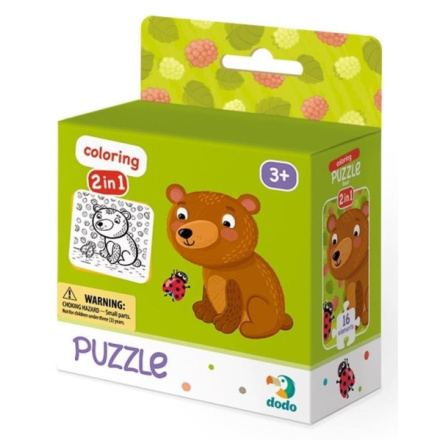 DODO Puzzle s omalovánkou Medvěd 16 dílků 139829