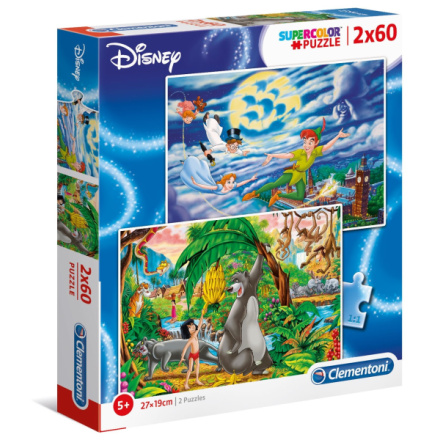 CLEMENTONI Puzzle Peter Pan a Kniha džunglí 2x60 dílků 139969