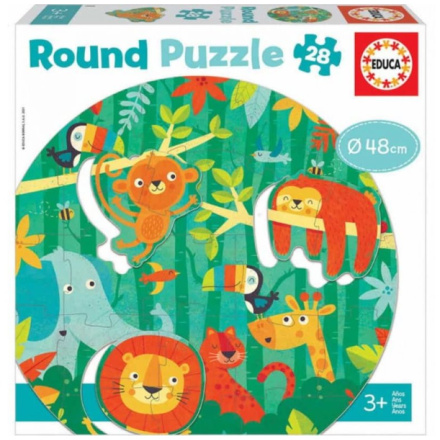 EDUCA Kulaté puzzle Džungle 28 dílků 140112
