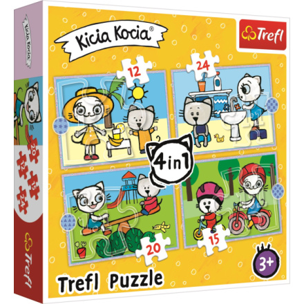 TREFL Puzzle Kicia Kocia: Den kočičky 4v1 (12,15,20,24 dílků) 140419