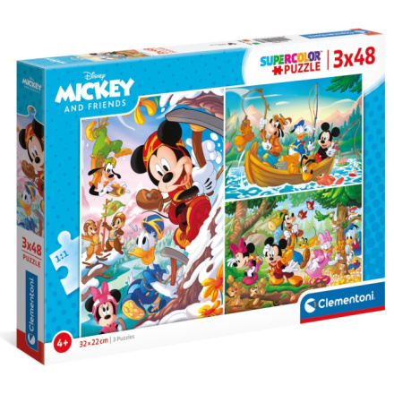 CLEMENTONI Puzzle Mickey Mouse a přátelé 3x48 dílků 140481
