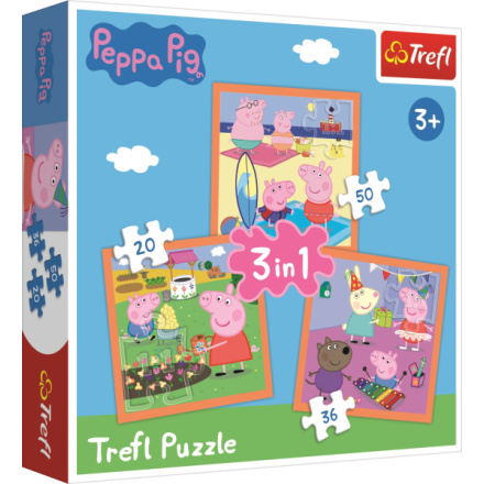 TREFL Puzzle Prasátko Peppa: Úžasné nápady 3v1 (20,36,50 dílků) 140639